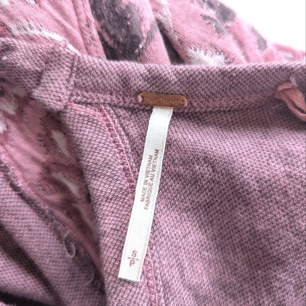 NWT Free People Jaquard Dusty Rose Floral Print Open Back Top - Picture 5 of 16